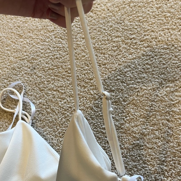 Katie May White Mermaid Spaghetti Strap Sweetheart Neckline Midi Dress Small - Picture 10 of 15